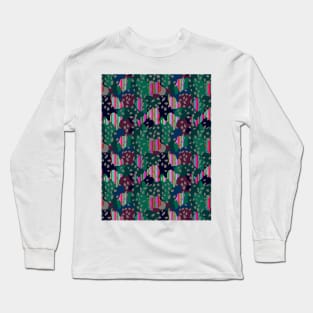 Animalier camouflage stripes dark green magenta Long Sleeve T-Shirt